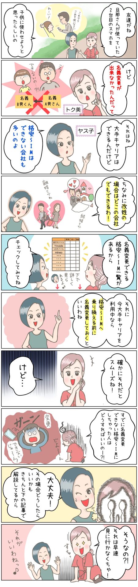 名義変更ができる格安SIM