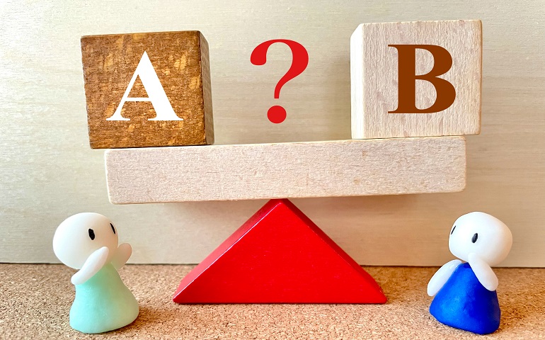 AとBを比較するイメージ