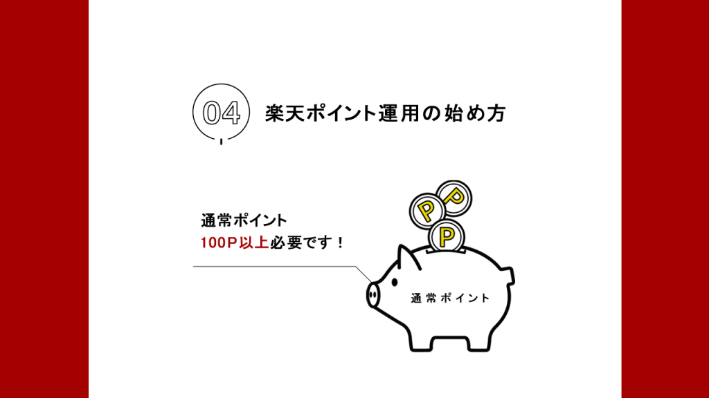 楽天ポイント運用の始め方の図